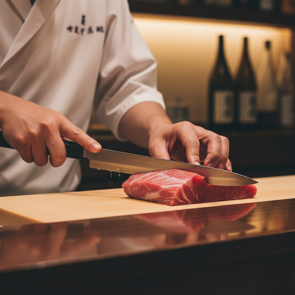 寿司職人の調理風景